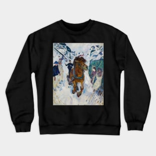 Edvard Munch painting horse Crewneck Sweatshirt